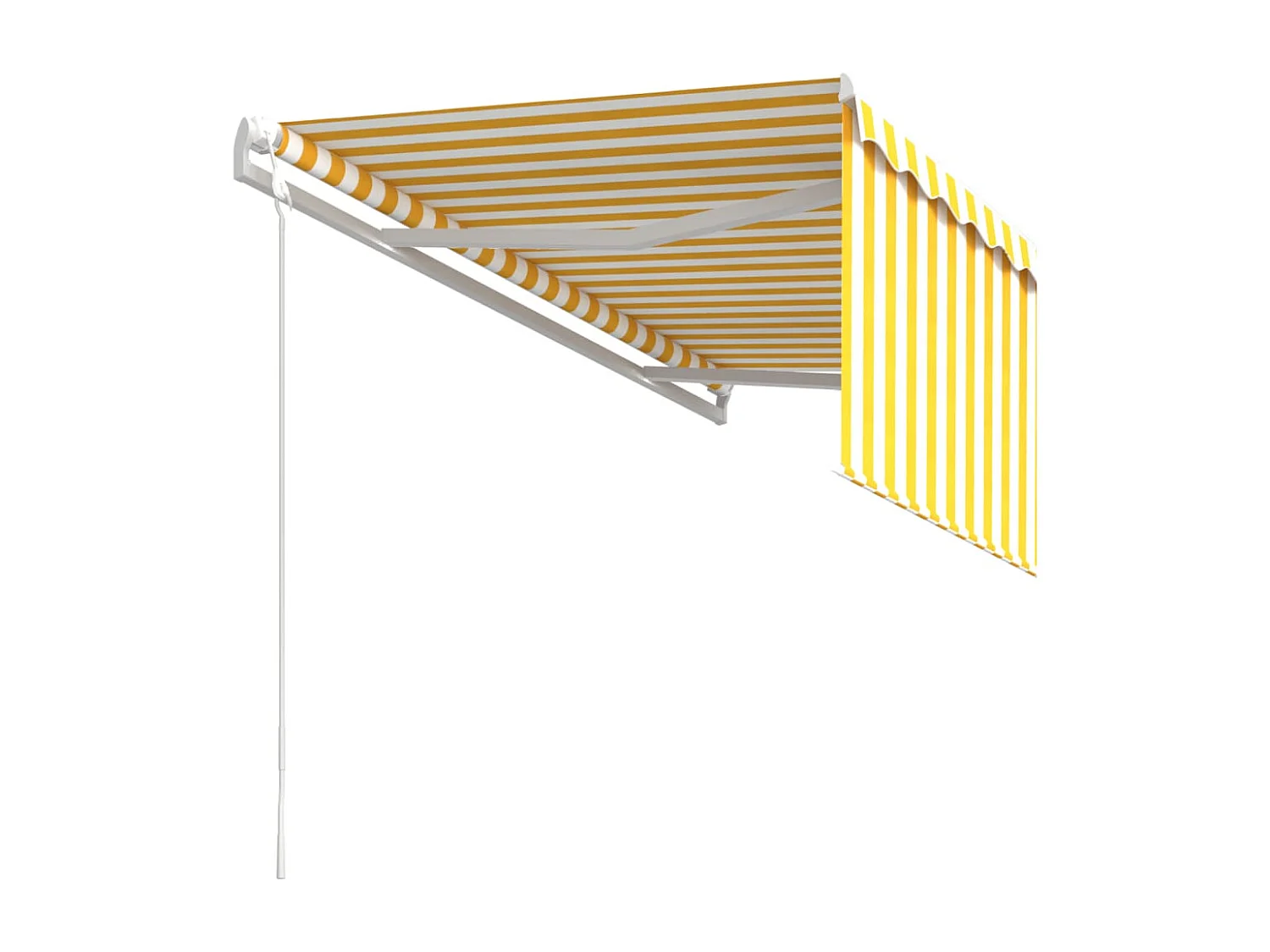 Toldo retráctil automático con persiana LED amarillo 3,5x2,5 m