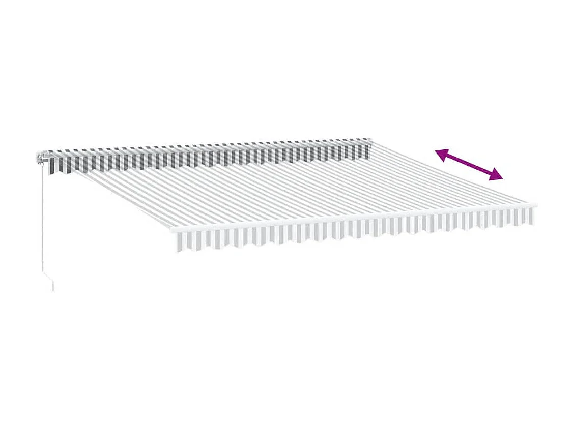 Tenda Retrattile Manuale con LED Antracite e Bianco 450x350 cm