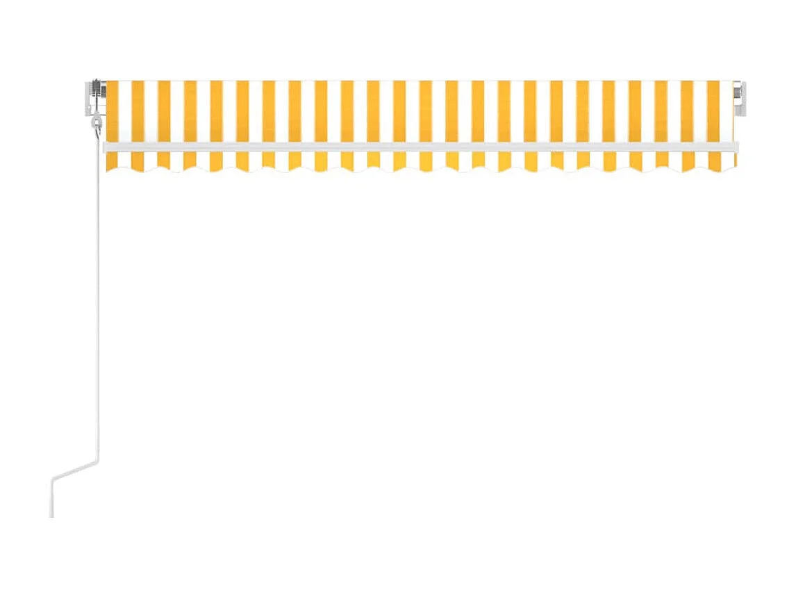 Auvent automatique capteur de vent/LED 400x350cm Jaune et blanc