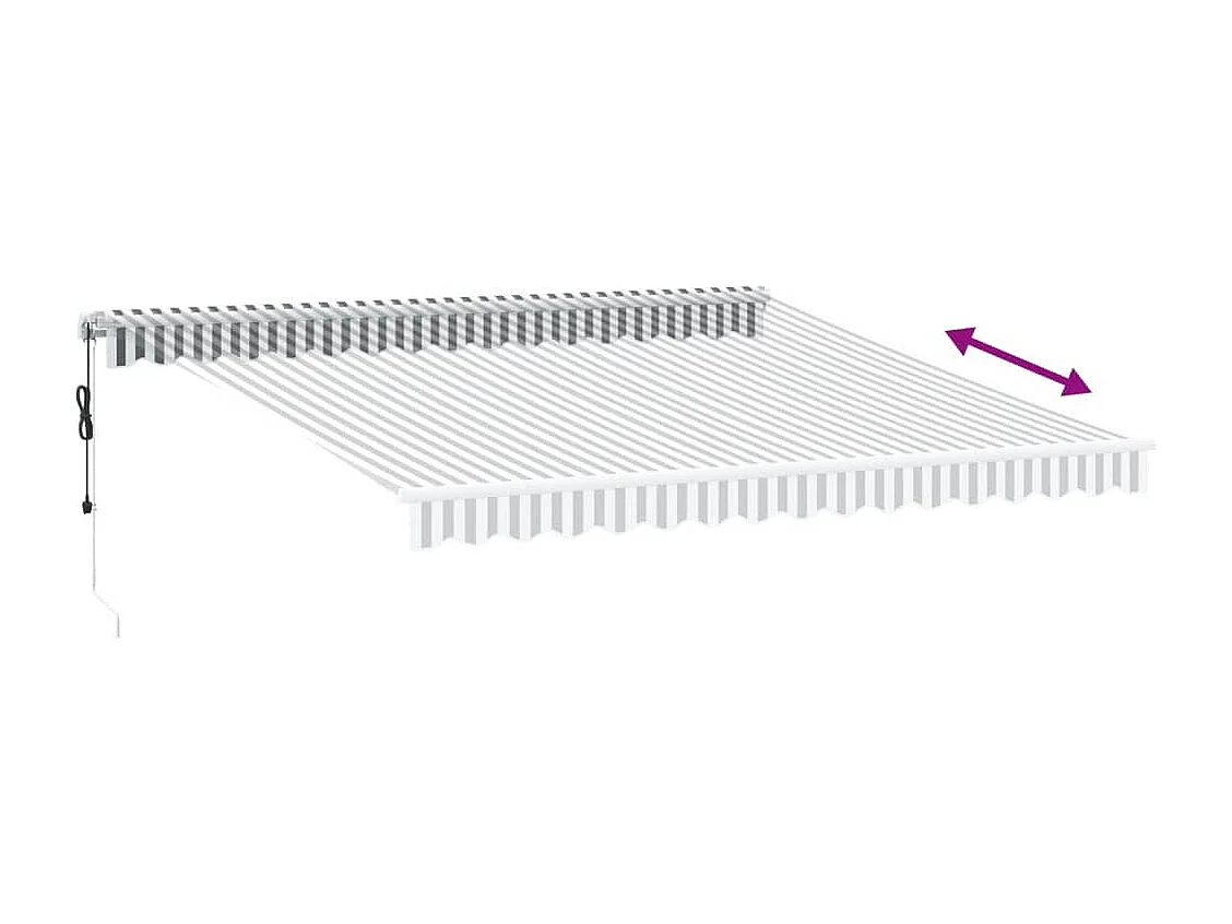 Auvent rétractable automatique anthracite et blanc 400x300 cm