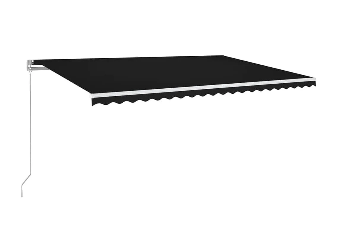 Auvent manuel rétractable avec LED 500x350 cm Anthracite