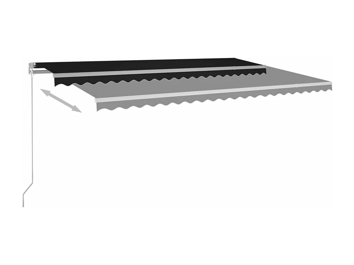 Auvent manuel rétractable avec LED 500x350 cm Anthracite