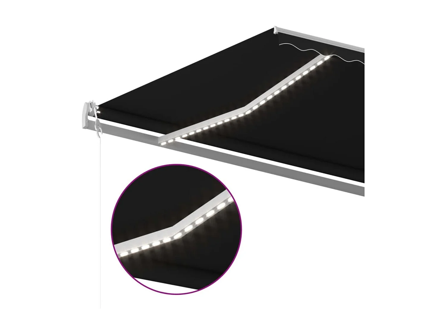 Luifel automatisch met LED en windsensor 500x300 cm antraciet