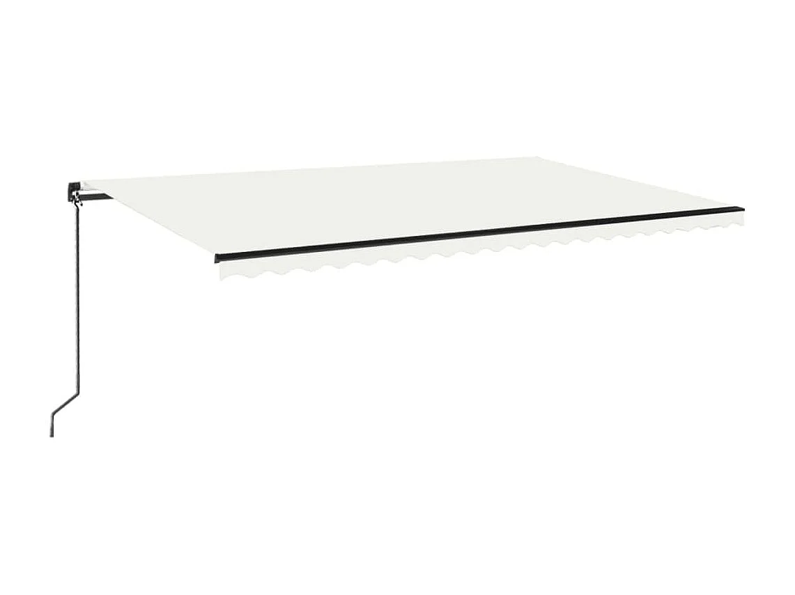 Auvent manuel rétractable avec LED 500x350 cm Crème