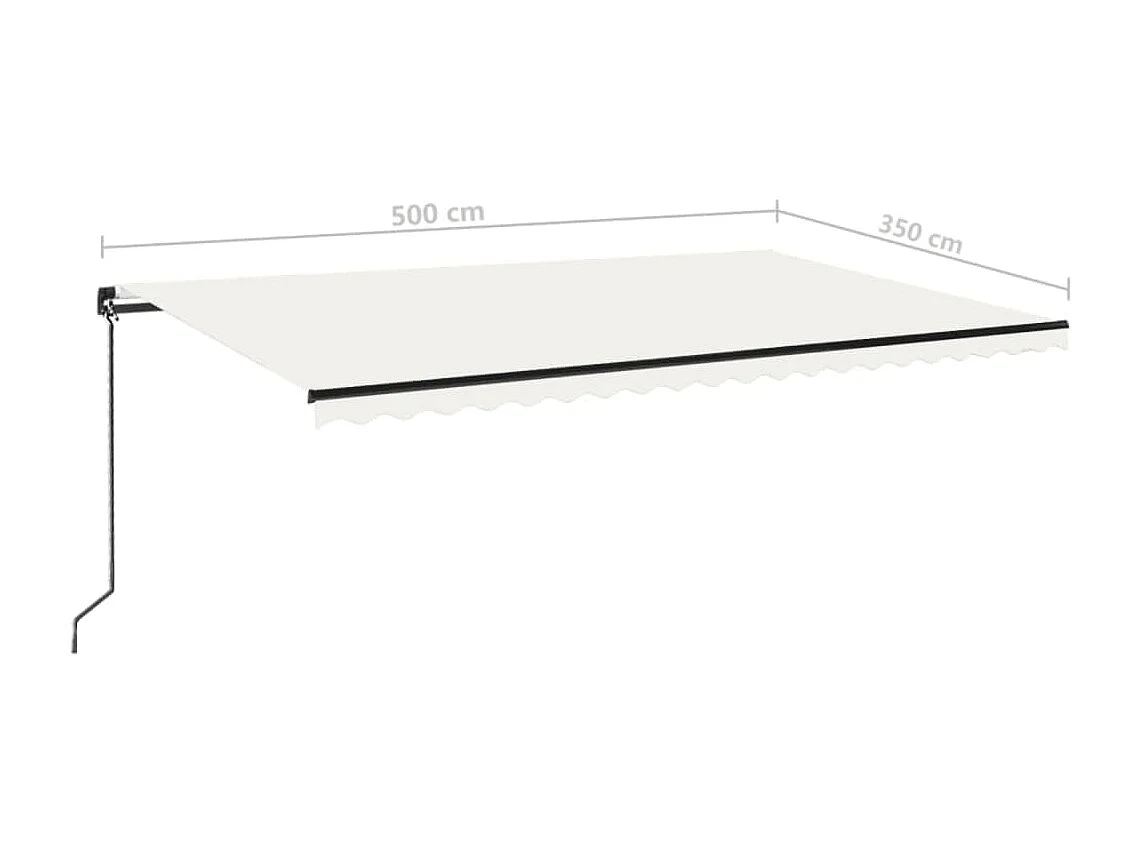Luifel handmatig uittrekbaar 500x350 cm crèmekleurig