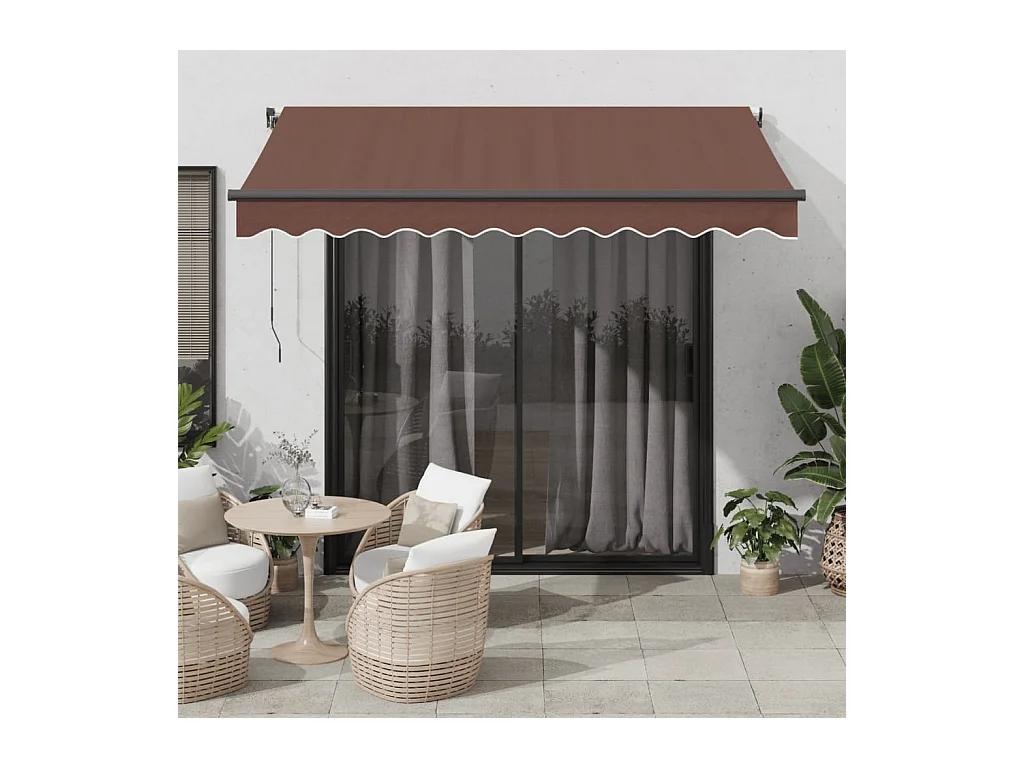 Tenda da Sole Retrattile Automatica Marrone 300x250 cm