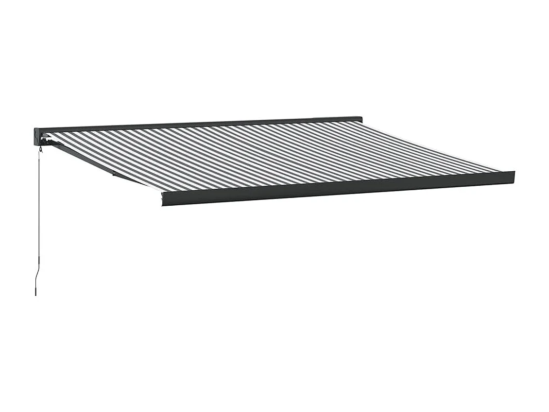 Luifel uittrekbaar 4x3 m stof en aluminium antraciet en wit