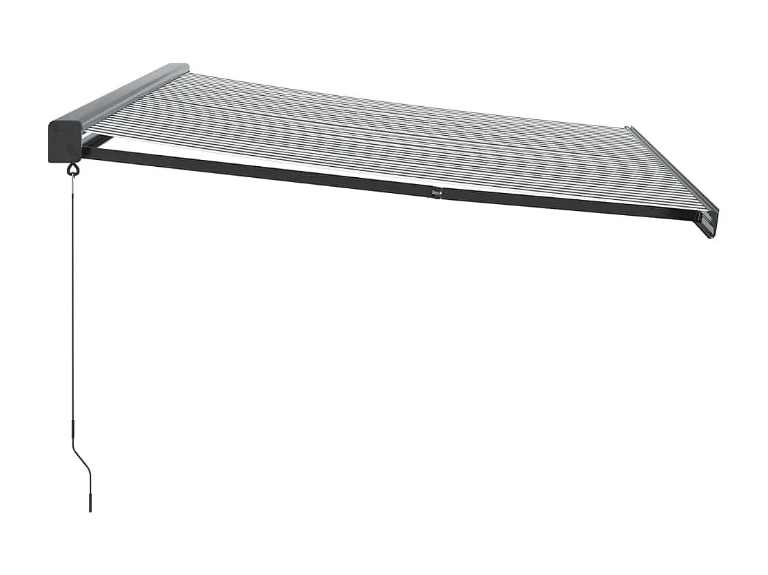 Luifel uittrekbaar 4x3 m stof en aluminium antraciet en wit