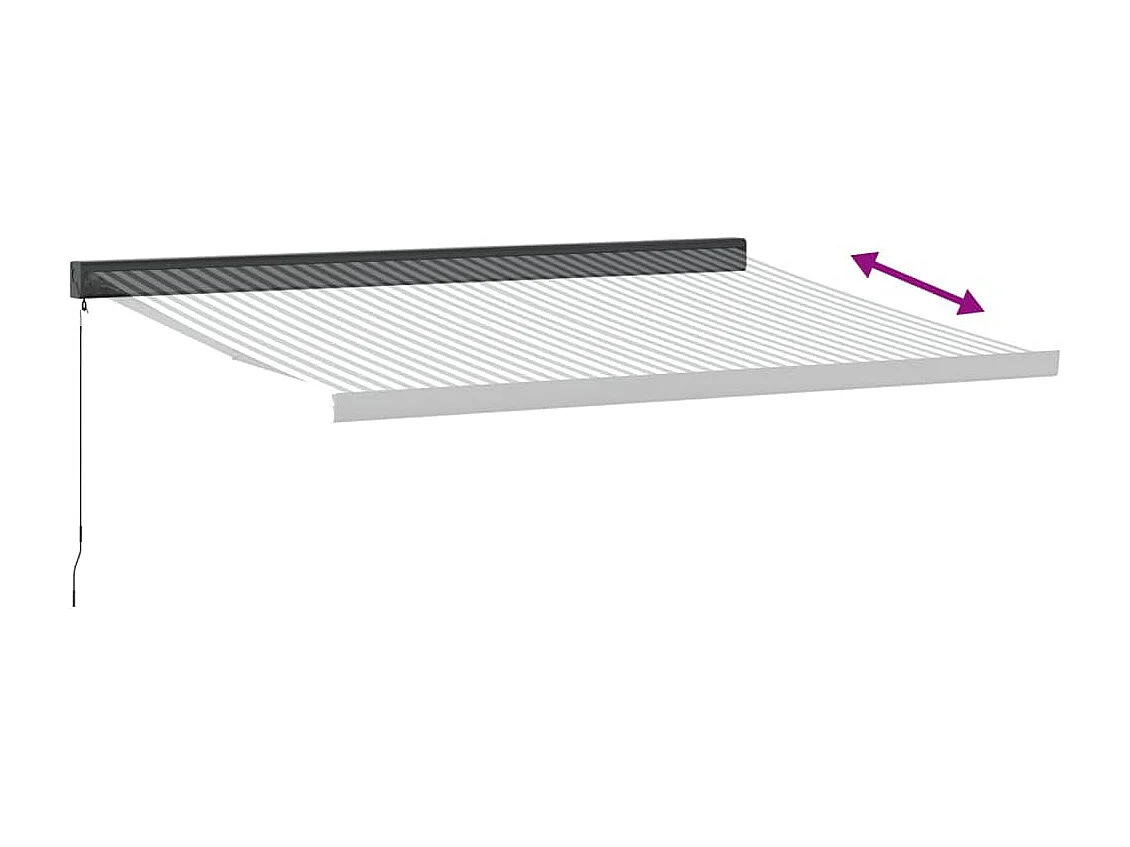 Luifel uittrekbaar 4x3 m stof en aluminium antraciet en wit