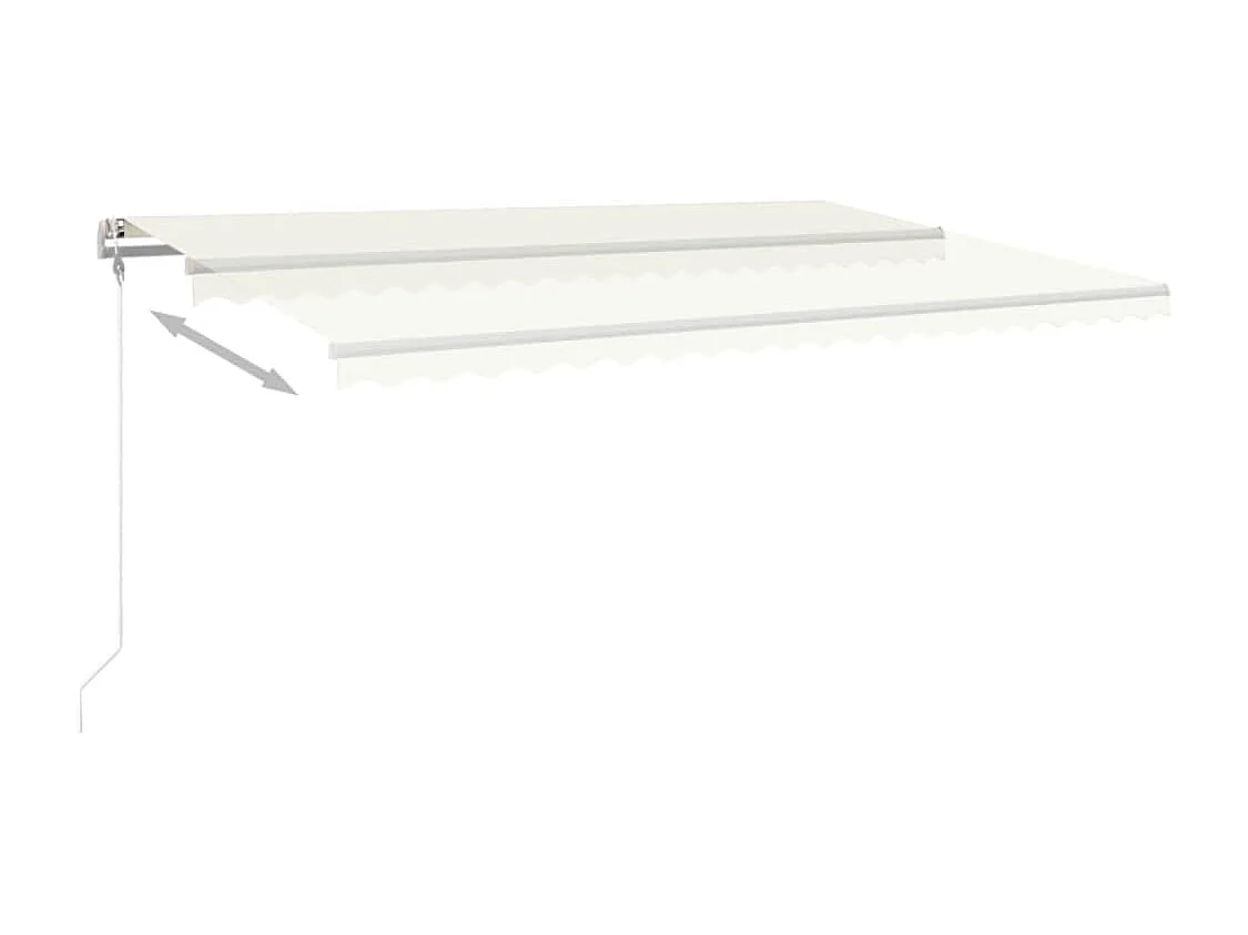 Auvent automatique avec capteur de vent et LED 500x300 cm Crème