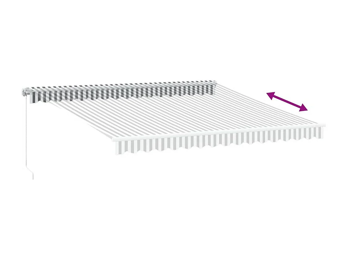 Toldo retráctil manual gris antracita y blanco 400x300 cm