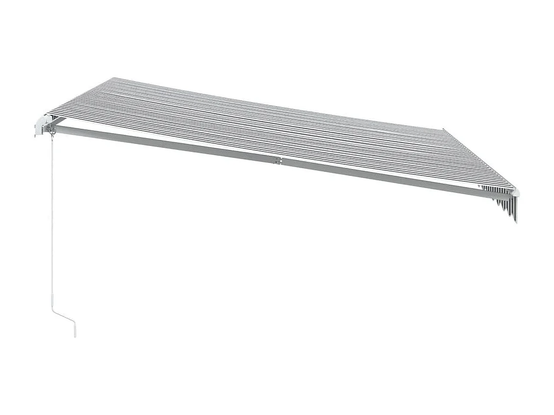 Luifel handmatig uittrekbaar 400x300 cm antraciet en wit