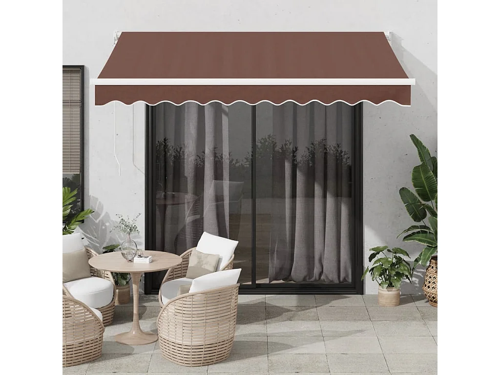 Toldo retrátil manual 300x250 cm castanho