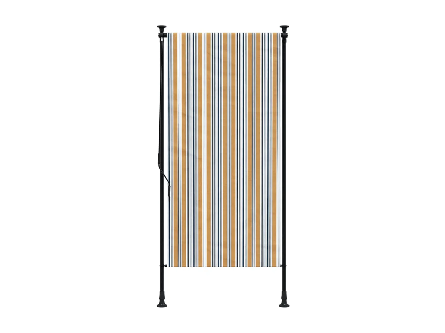 Tenda a Rullo Esterno Gialla e Bianca 120x270cm Tessuto Acciaio