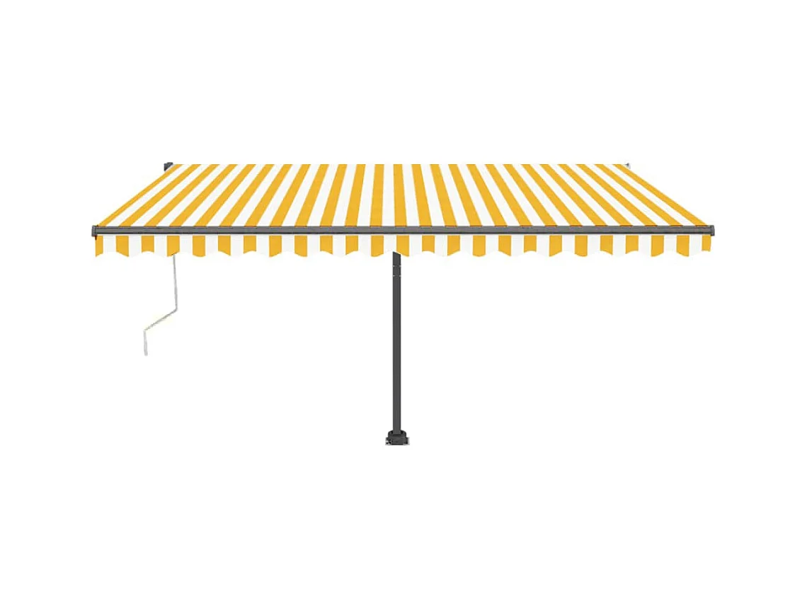 Auvent automatique capteur de vent/LED 400x300cm Jaune et blanc
