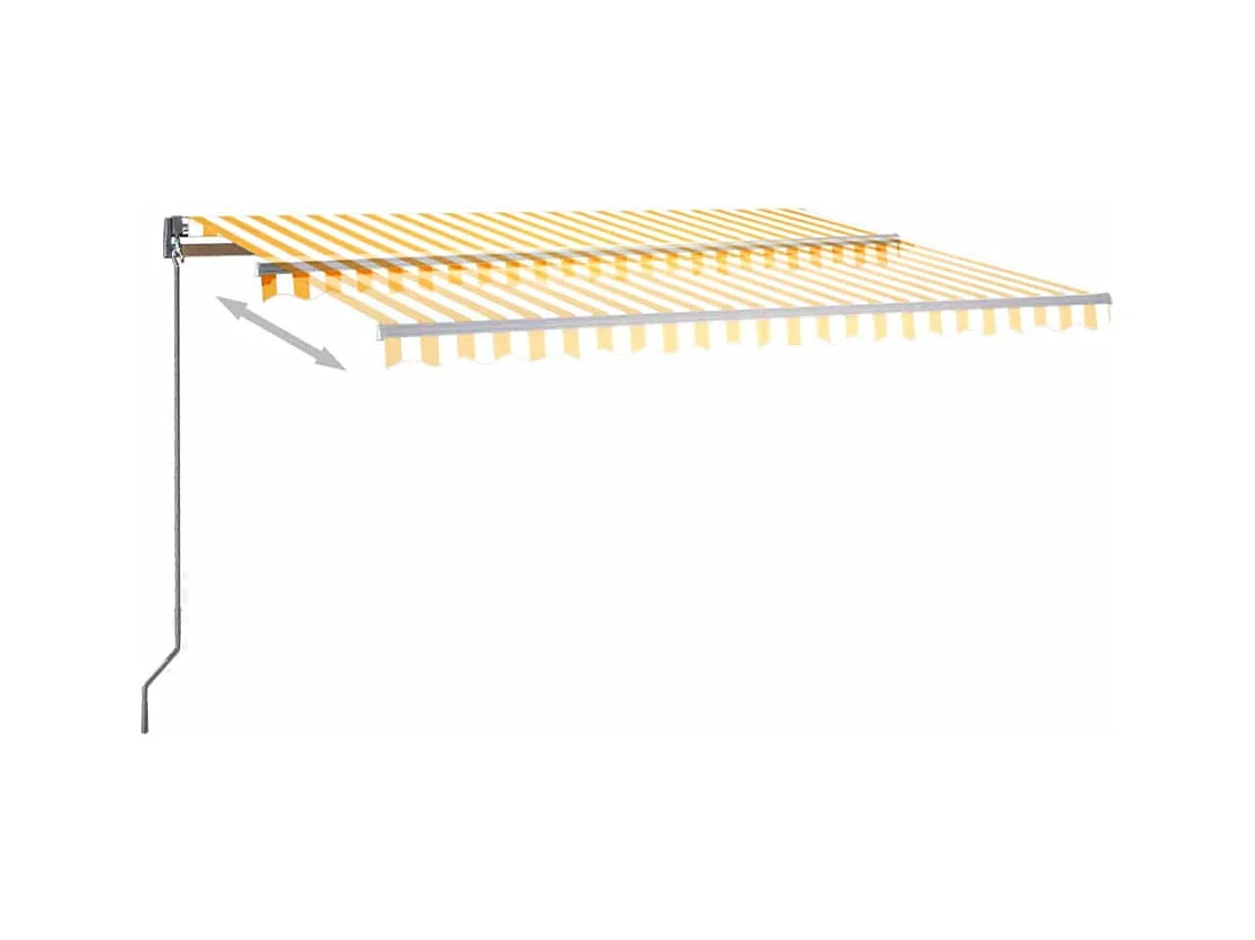 Auvent automatique capteur de vent/LED 400x300cm Jaune et blanc