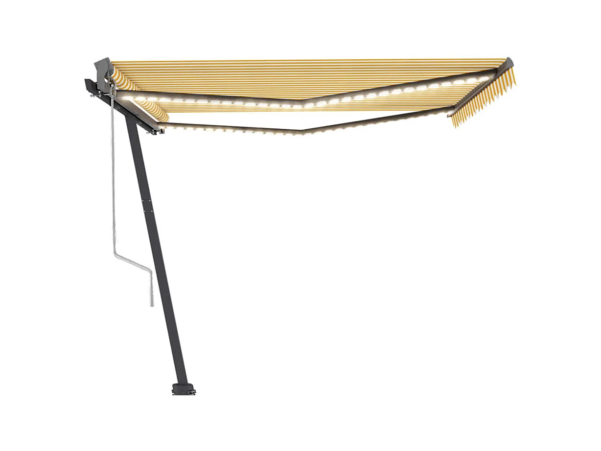 Auvent automatique capteur de vent/LED 400x300cm Jaune et blanc