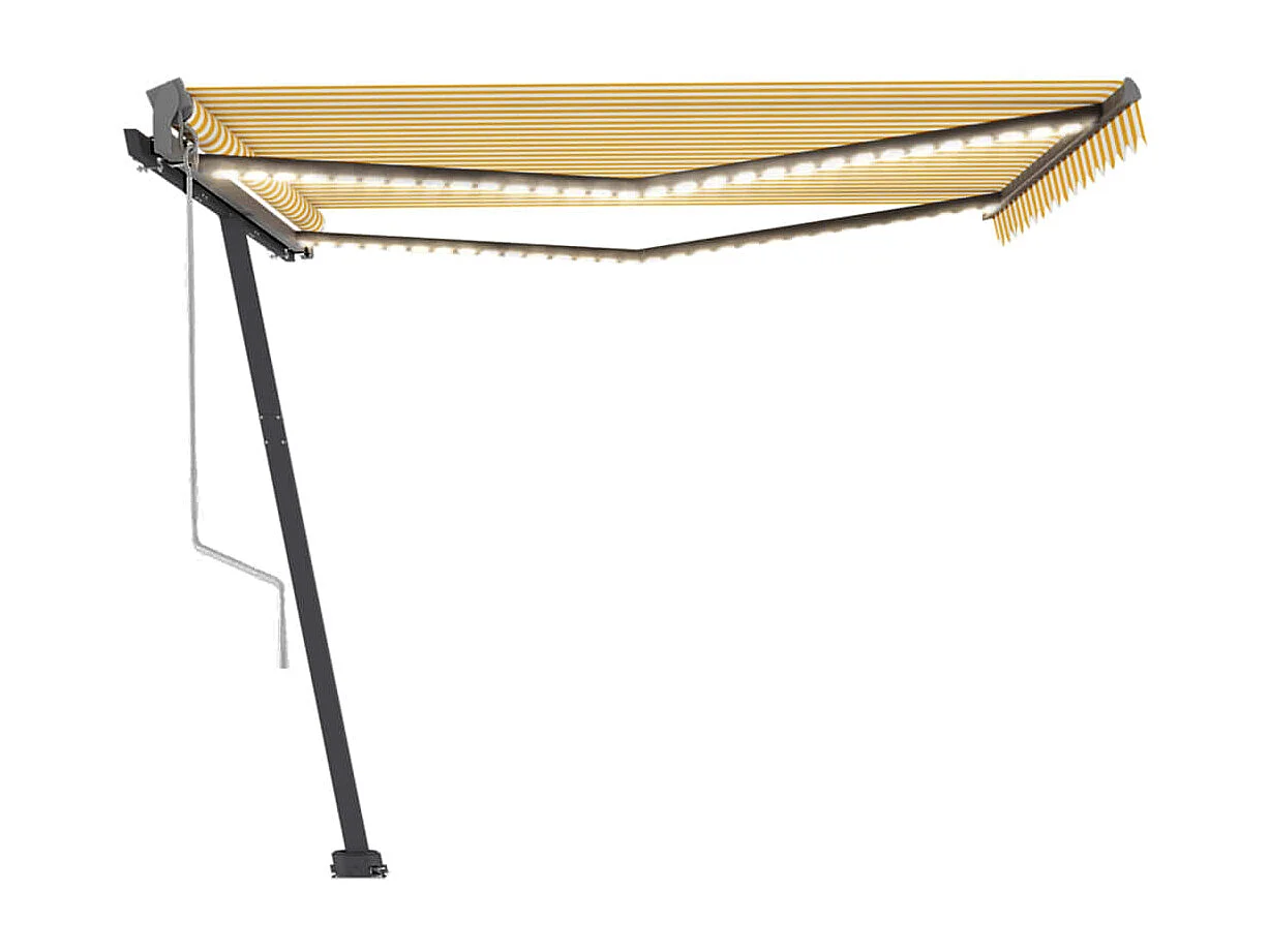 Auvent automatique capteur de vent/LED 400x300cm Jaune et blanc