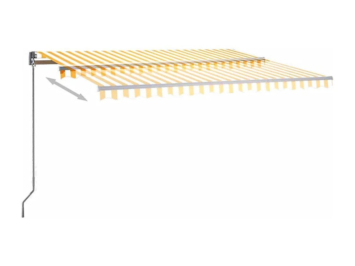 Auvent automatique capteur de vent/LED 400x300cm Jaune et blanc