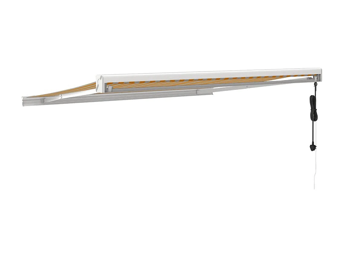 Toldo retrátil 3x2,5 m tecido e alumínio amarelo e branco