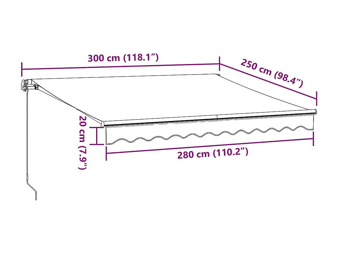 Tenda Sole Retrattile Manuale 300x250 cm Marrone