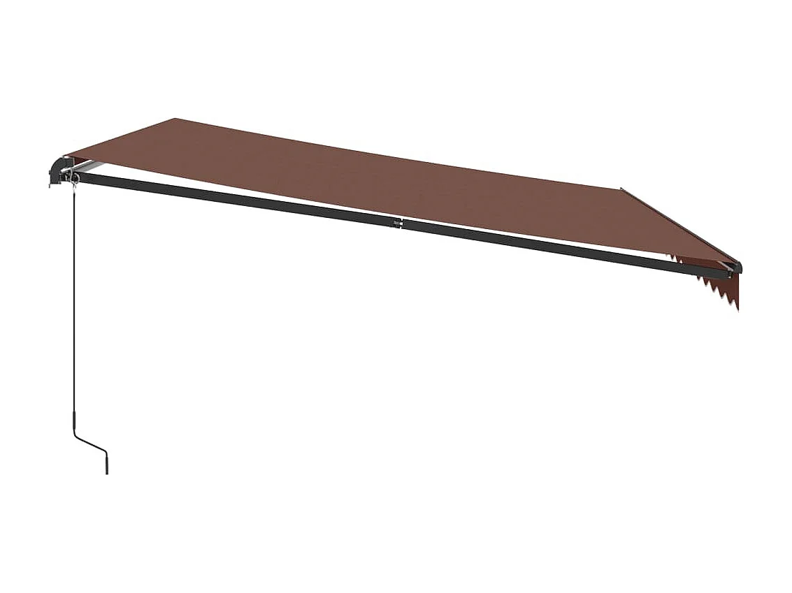 Toldo retrátil manual com luzes LED 450x350 cm castanho