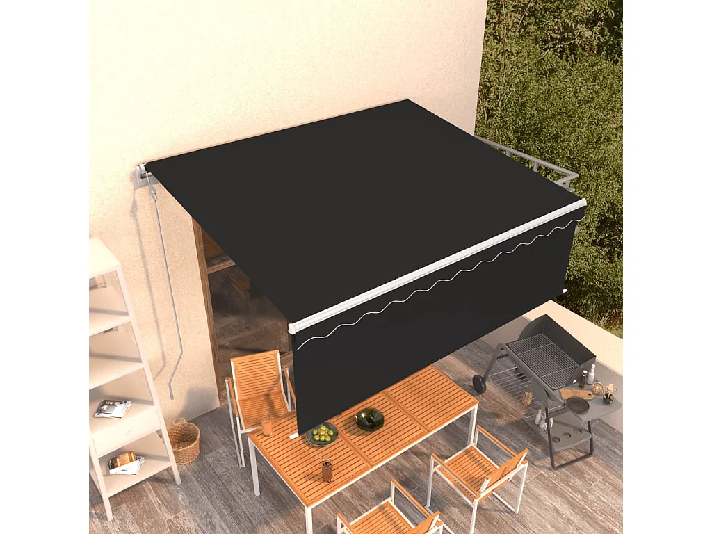 Tenda Sole Retrattile Automatica con Parasole 4,5x3m Antracite