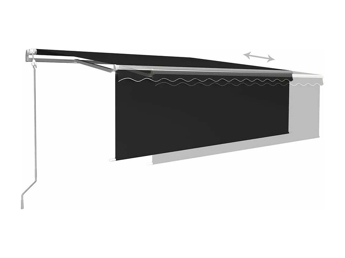 Tenda Sole Retrattile Automatica con Parasole 4,5x3m Antracite
