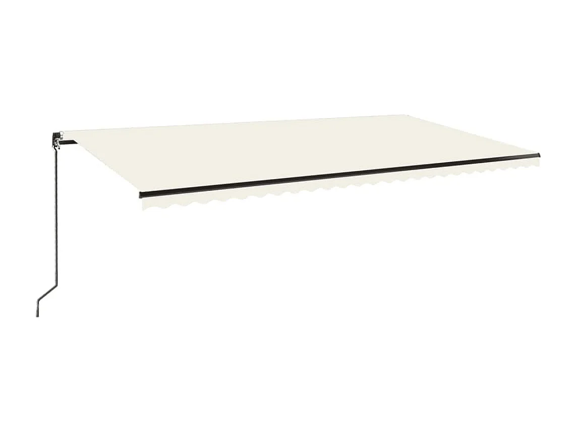 Auvent manuel rétractable avec LED 600x350 cm Crème