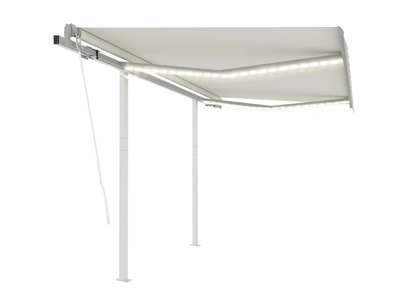 Auvent automatique capteur de vent et LED 3x2,5 m Crème