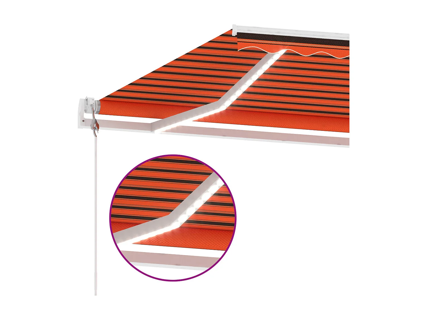 Toldo autom. LED e sensor de vento 600x300 cm laranja/castanho