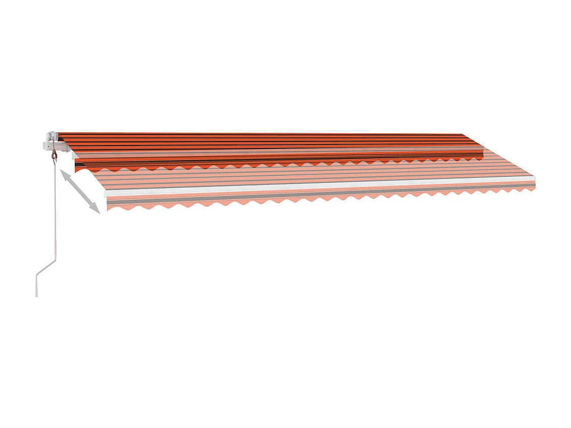 Tenda Automatica Sensore Vento e LED 600x300 cm Arancio Marrone