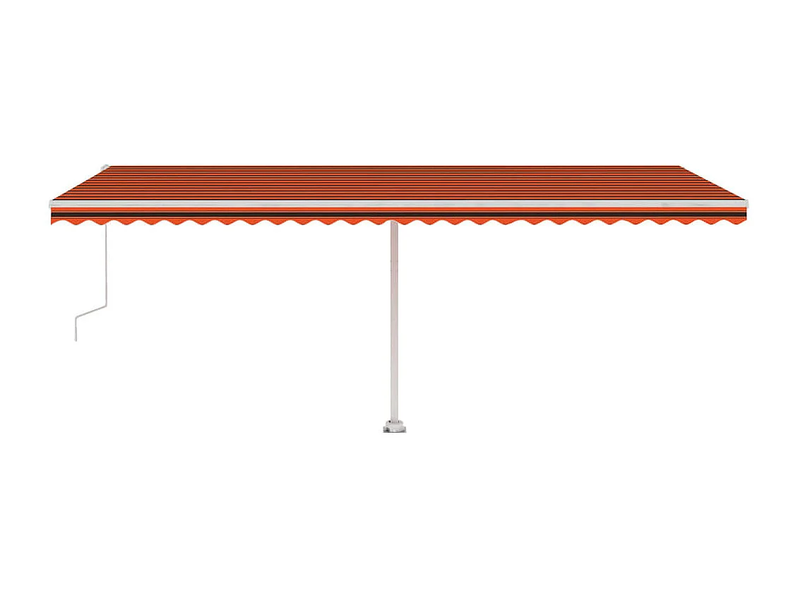 Tenda Automatica Sensore Vento e LED 600x300 cm Arancio Marrone
