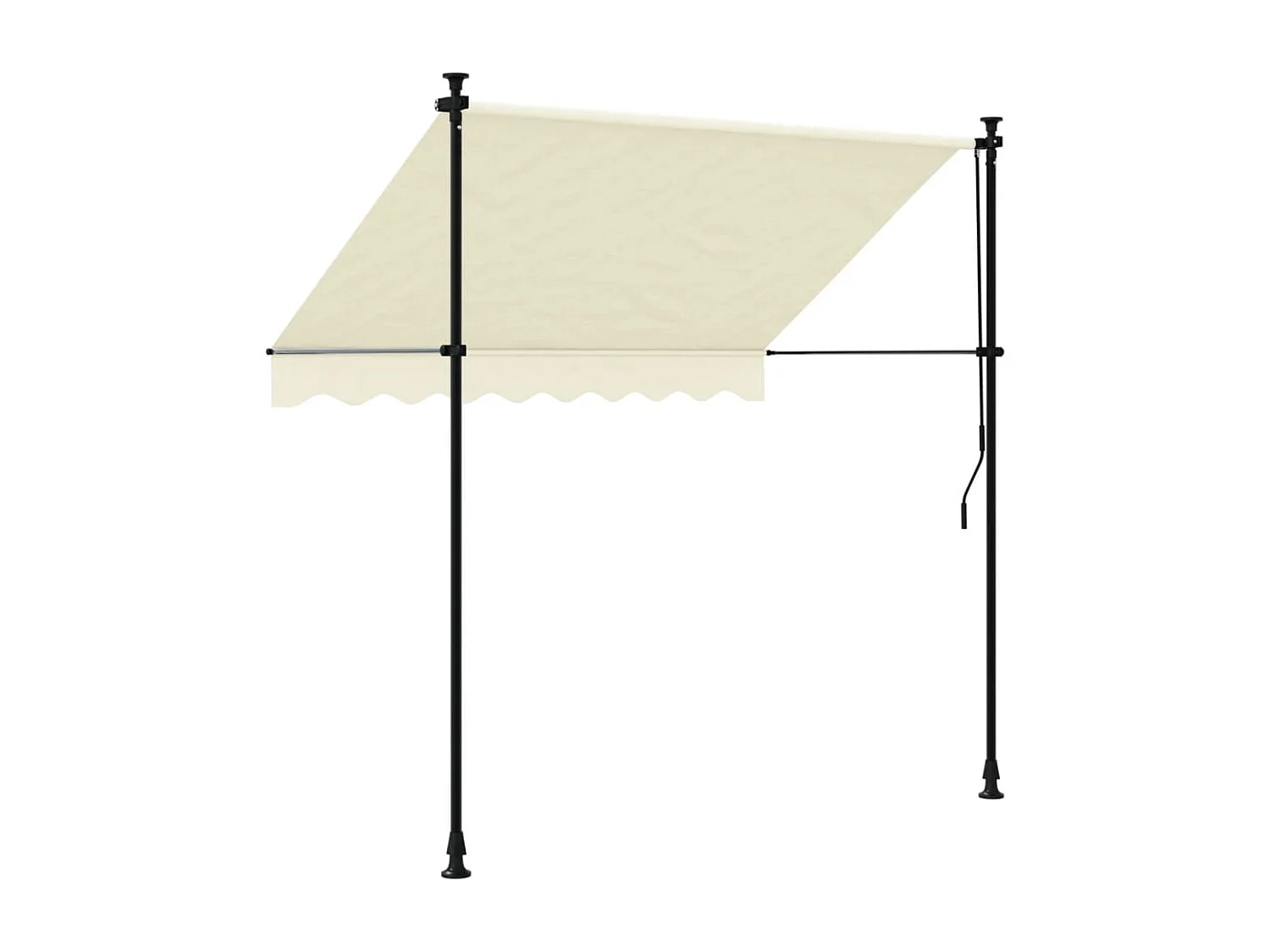 Toldo retráctil tela y acero crema 200x150 cm