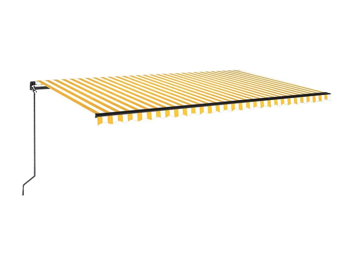 Auvent manuel rétractable 500x350 cm Jaune et blanc