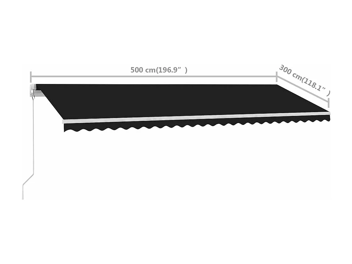 Toldo retrátil manual independente 500x300 cm antracite