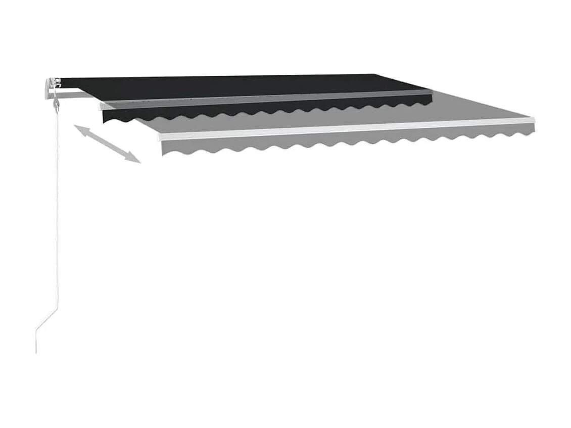 Auvent automatique capteur de vent et LED 400x350 cm Anthracite