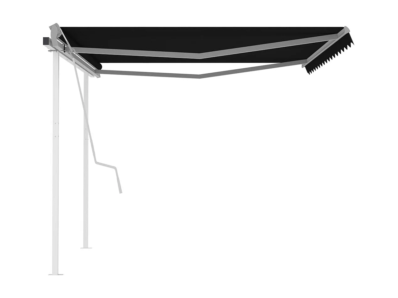 Auvent manuel rétractable avec poteaux 4,5x3 m Anthracite