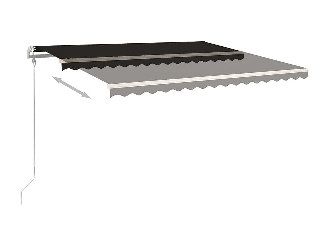 Auvent manuel rétractable avec poteaux 4,5x3 m Anthracite
