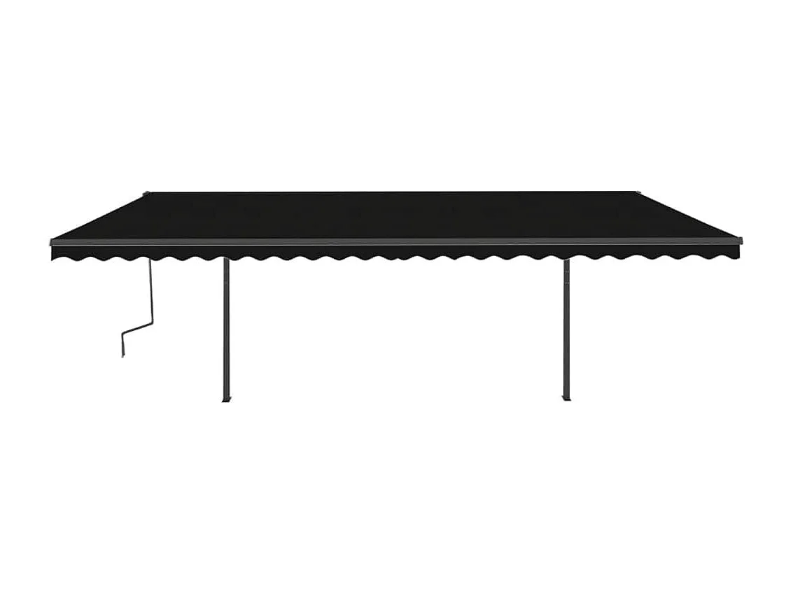 Auvent manuel rétractable avec poteaux 6x3 m Anthracite