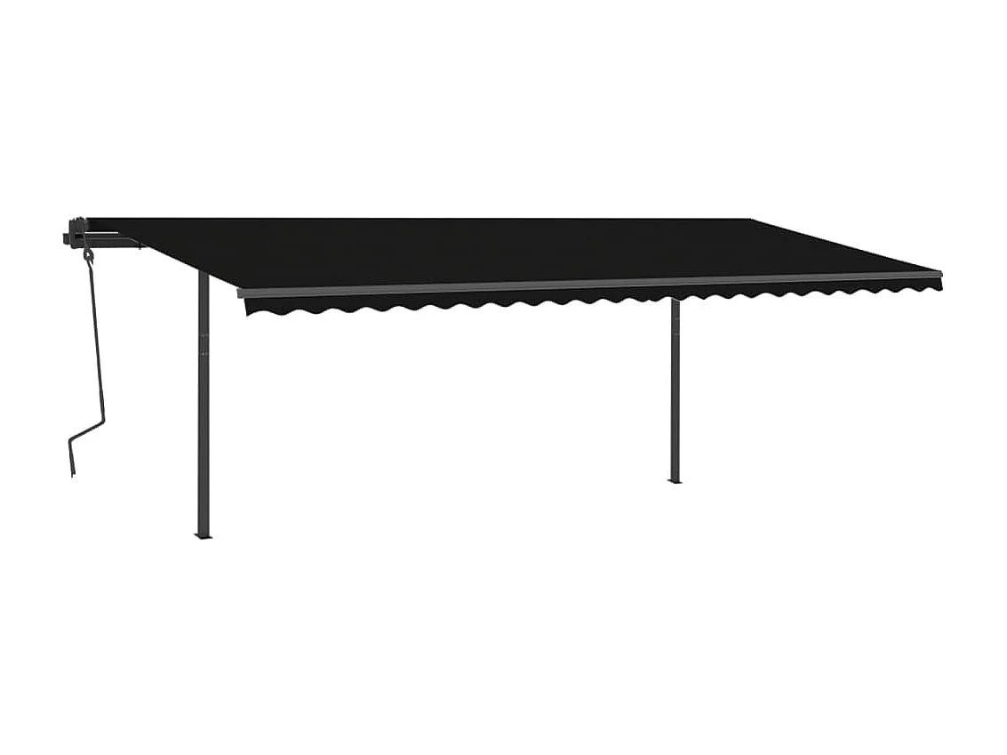 Auvent manuel rétractable avec poteaux 6x3 m Anthracite