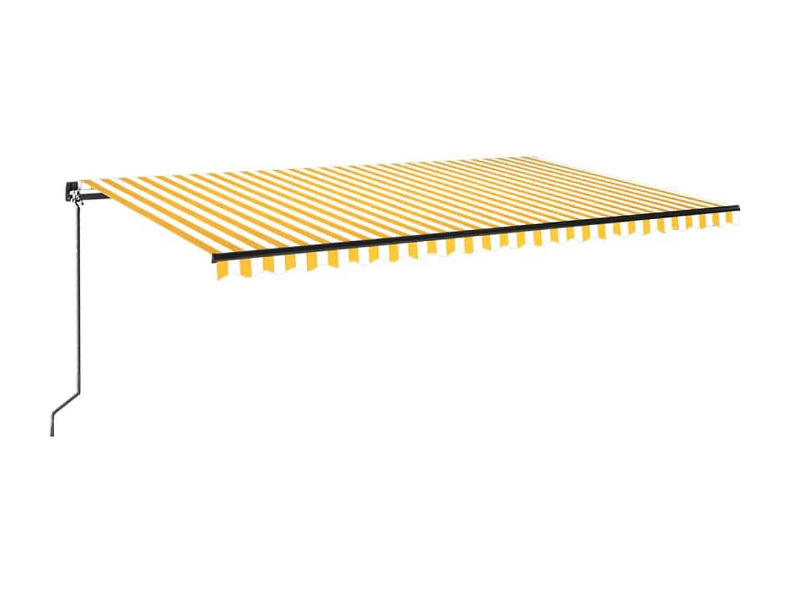 Toldo retrátil manual com LED 500x300 cm amarelo e branco