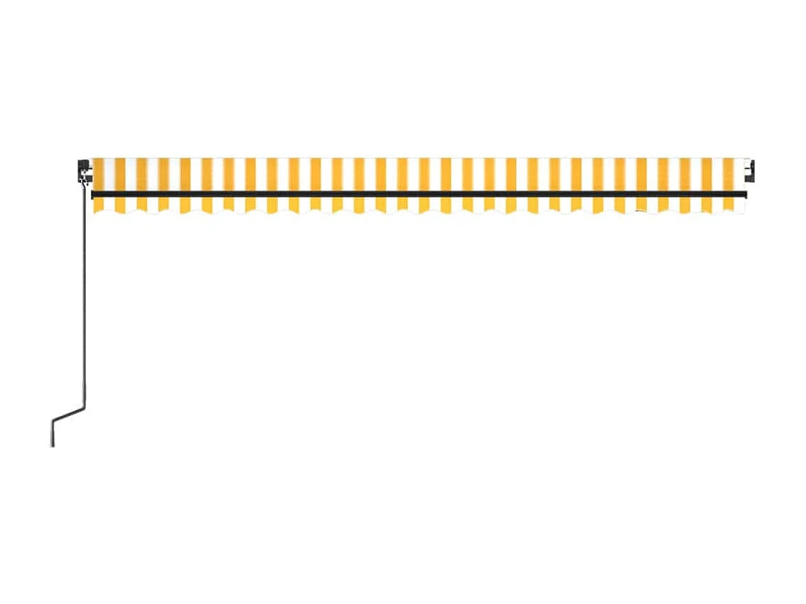 Toldo retrátil manual com LED 500x300 cm amarelo e branco