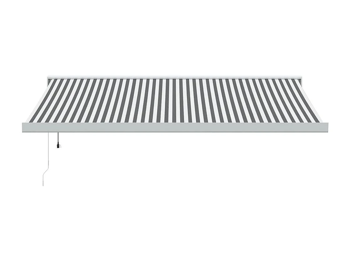 Auvent rétractable anthracite et blanc 4x3 m tissu et aluminium