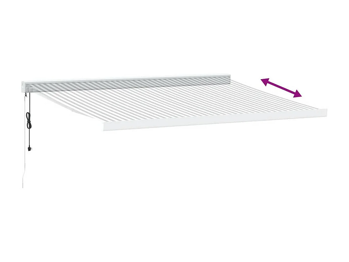 Auvent rétractable anthracite et blanc 4x3 m tissu et aluminium