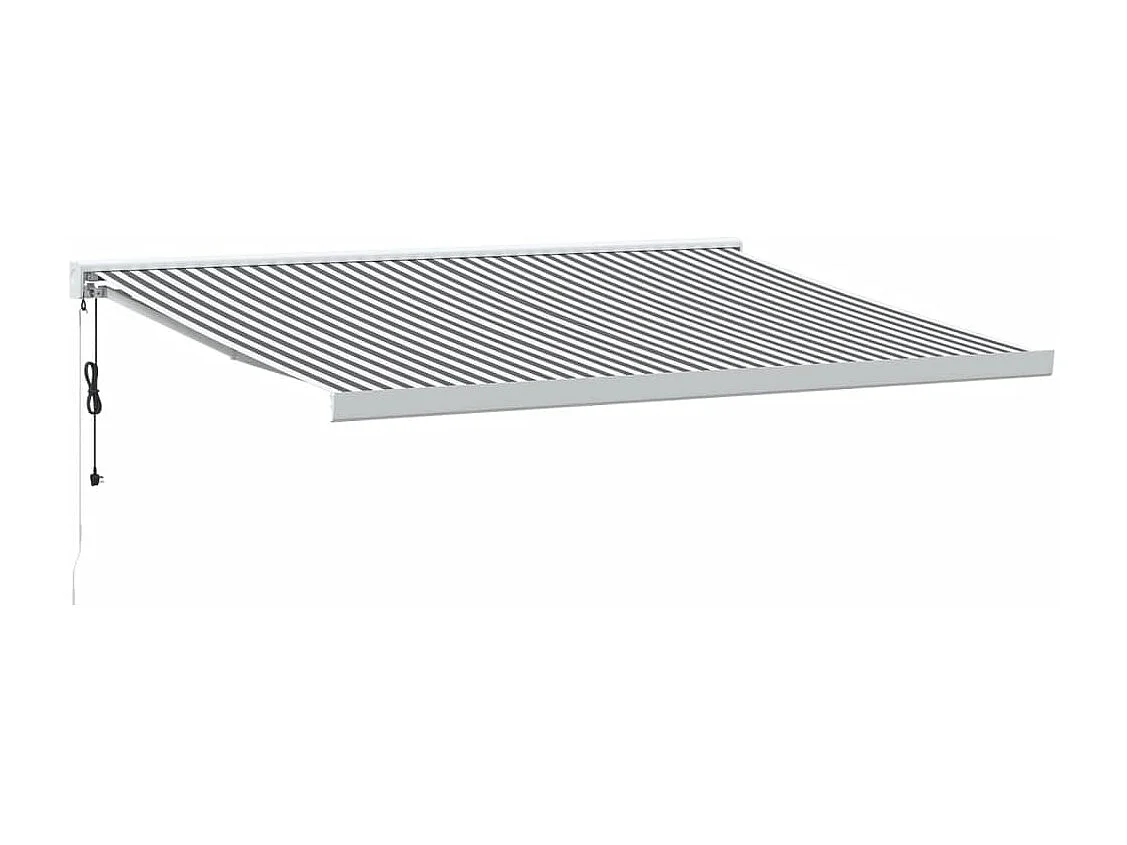 Luifel uittrekbaar 4x3 m stof en aluminium antraciet en wit