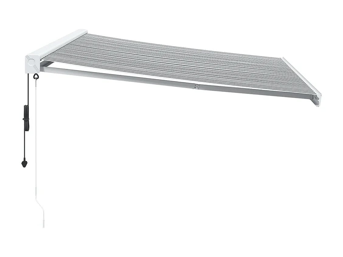 Luifel uittrekbaar 4x3 m stof en aluminium antraciet en wit