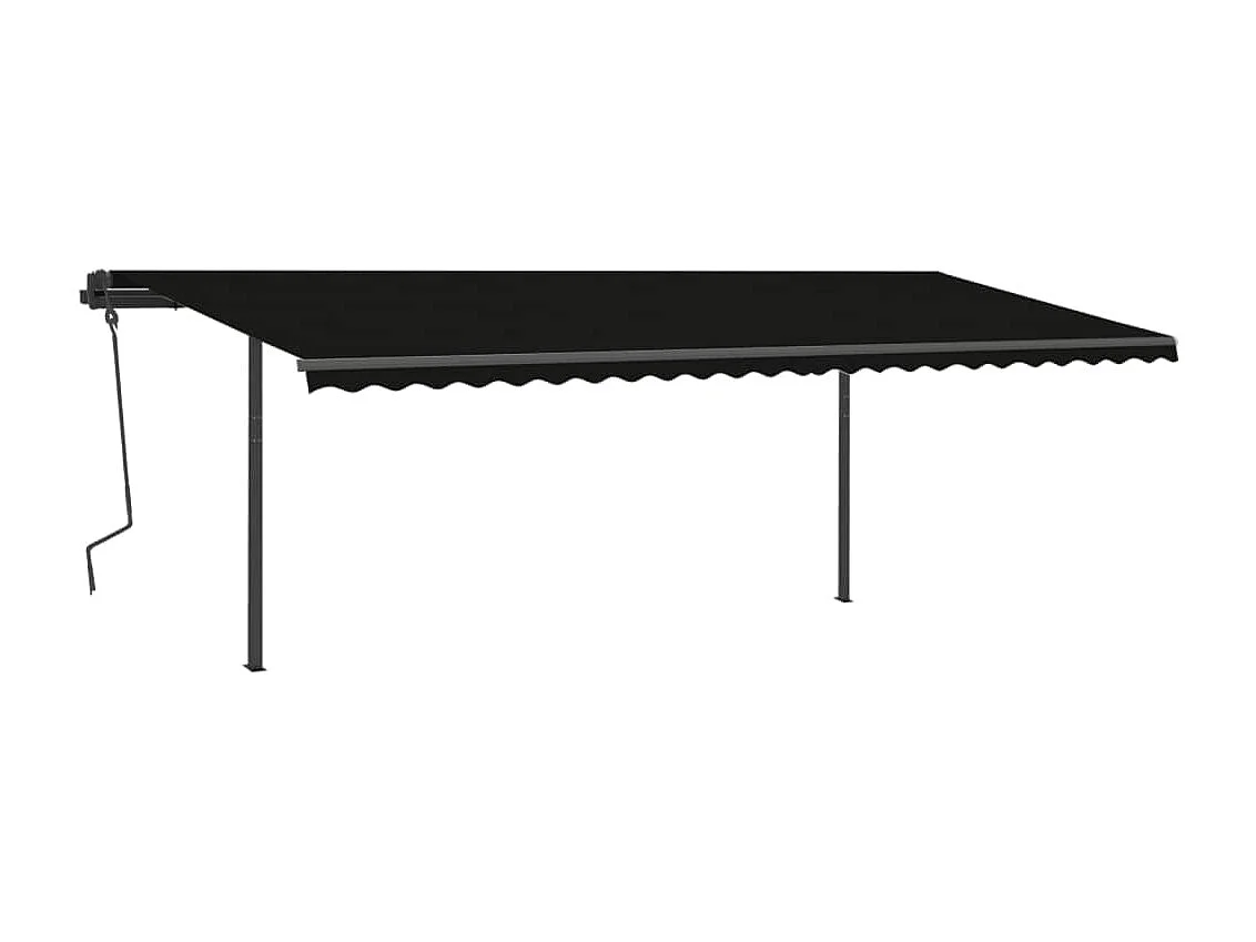 Tenda da Sole Retrattile Manuale con LED 6x3,5 m Antracite