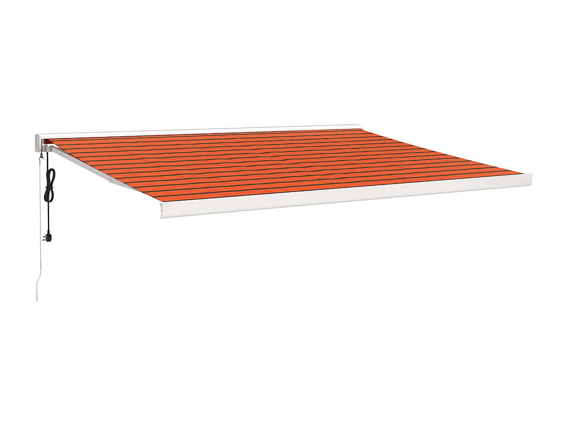Tenda Sole Retrattile Arancione Marrone 4x3m Tessuto Alluminio