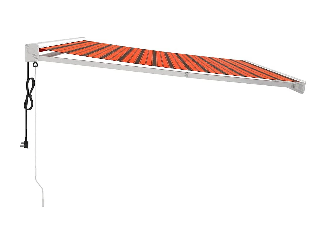 Auvent rétractable orange et marron 4x3 m tissu et aluminium